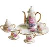 HoveeLuty Set di 8 Tazze da tè in Ceramica in Miniatura Scala 1:12, Set di Tazze da tè Porcellana con Stampa Floreale e Finiture Oro, Accessori da Cucina per casa delle Bambole, Giocattolo di tazz