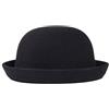 HoveeLuty Cappello a Bombetta per Bambini, Elegante e alla Moda, con Tesa arrotolata, Unisex, in Feltro Nero, da Abbinare Facilmente, per Uso Quotidiano, Banchetti e Foto. Cappello a Bombetta, c