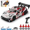 KBIBCK RC Drift Car, auto da corsa telecomandata, scala 1:24, 30 km/h, 4WD 2,4 GHz, auto telecomandata con luci LED, pneumatici e blocchi stradali, telecomando, mini auto RC per adulti e bambini