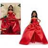 Barbie Signature Doll, 2026 Holiday Barbie Bambola alla moda con capelli neri che indossa abito rosso con fiocco, bambola da collezione stagionale in confezione visualizzabile e supporto per bambole