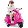 COSTWAY Vespa 6V Moto Elettrica per Bambini, con Luci LED e Suoni | Mini Moto per Bambini 18-36 Mesi, Portata 25 kg, 2 Ruote di Allenamento, 2,5 km/h