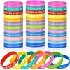 Huiguli 36 Pezzi Braccialetti Motivazionali in Silicone, 18 cm, Inglese | Braccialetti da Polso e dell'Amicizia Colorati per Bambini, Adolescenti, Studenti e Colleghi, Regali per Natale e Compleanno