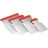 Terryshop74® Set 4 Spatole Giapponesi in Acciaio - Misure 47/70/87/105 mm - Flessibili per Verniciatura, Stuccatura, Rasatura e Rifiniture su Muri, Vetro e Metallo