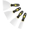 Generic Set di raschietti per carta da parati, coltelli in metallo per carta da parati, decalcomanie, finitura del muro a secco e raschiatura del gesso (confezione da 4), strumenti larghi 3,8 cm, 7,6 cm, 10