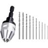 EXTRWORY Mandrino in lega di alluminio + acciaio al carbonio per smerigliatrice elettrica 1/4, codolo esagonale senza chiave, mandrino con 0,3 - 3,6 mm (21 pezzi)