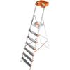 Colombo | Attica Scala 7 Gradini Pieghevole in Alluminio Portata 150 kg | Scala Pieghevole in Alluminio Robusta con Piattaforma e Vaschetta Portautensili | Conforme EN131 TÜV-GS | Made in Italy