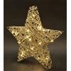 Flair Flower Lampada decorativa a LED con LED in bianco caldo, argento, stella luminosa, in metallo, con funzione timer, funzionamento a batteria, 45 cm, grande decorazione invernale e natalizia, stella di Natale,