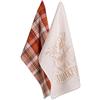 DII Set di Strofinacci Stampati Autunnali, in Cotone, Motivo: Be Thankful Plaid, 18 x 28 cm