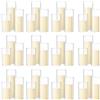 Shihanee Set di 36 candele cilindriche e vasi cilindrici in vetro, trasparenti, per candele sottili, centrotavola per matrimoni (bianco avorio)