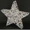 Flair Flower Lampada decorativa a LED con LED in bianco caldo, argento, stella luminosa, in metallo, con funzione timer, funzionamento a batteria, 45 cm, grande decorazione invernale e natalizia, stella di Natale,