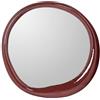 DRW Specchio da parete rotondo, design moderno, rosso scuro, legno laccato, 100 x 4,5 x 100 cm