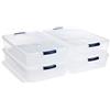 Rubbermaid Cleverstore - Scatole impilabili in plastica con coperchi chiudibili, 39,7 l, trasparenti, per garage, armadio e aula