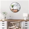 Itrue Specchio rotondo da 30,5 cm, con cornice in metallo nero, per parete o tavolo, con gancio per montaggio a parete e supporto da tavolo per la decorazione domestica
