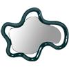 DRW Specchio da parete in legno verde scuro laccato, 50 x 3,8 x 63 cm