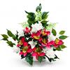 DRW Centro di fiori artificiali rosa e bianco, 60 x 15 x 60 cm | Per chiese, cimiteri e celebrazioni, con orchidee, con rose