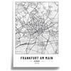 Cool Factory Poster Mappa della città A2 Nero Bianco | Carta 250 gr. immagine per soggiorno e camera da letto | Molti motivi di città | Poster minimalista |Senza cornice | Poster Francoforte