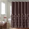 Seasonwood Tende da doccia con volant per bagno, tenda da doccia con | Accenti naturali con bottoni, livelli in tessuto a strati, stile shabby chic e country francese per aggiornamenti decorativi