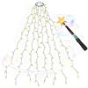 SALCAR Catena luminosa per albero di Natale con Anello, 2M 8 Fili 280 LED Luci Albero di Natale con telecomando magico a bacchetta, Luminarie Natalizie per Interno Esterno, Bianco Caldo