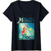 Disney Donna Disney The Little Mermaid Ariel and Friends Maglietta con Collo a V