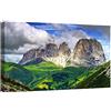 canvashop Quadri Sassolungo Montagna Dolomiti 120x70 cm Stampa su Tela