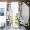 ggaimwf Tende moderne Soggiorno Geometriche Astratte Rosso grigio Portafinestra Tenda stile nordico Per casa Ufficio Camera da letto Pittura artistica Divisorio interno sospeso 135x245cm 2 pannelli