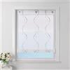 ESLIR Tenda a pacchetto senza fori, colore bianco, con occhielli, trasparente, con ganci a U, moderna, ricamata, grigio, 60 x 140 cm, 1 pezzo