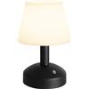 VISDANFO Lampada da tavolo a LED senza fili, lampada da comodino portatile con batteria da 5000 mAh, impermeabile, dimmerabile, adatta per bagno, camera da letto, cameretta dei bambini (nero)