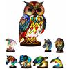JHNGYJY Lampada da Tavolo Animale Stile Vetro Colorato Vintage,Luce Notturna LED USB Lampada da Comodino Decorativa in Resina per Camera da Letto 22cm/8.6in,Regalo per Amanti degli Animali, Owl