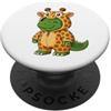 Dinosaur In a Giraffe Costume Kawaii Des Kawaii Dinosauro In una Giraffa Costume per Ragazze Bambini Giraffa PopSockets PopGrip Adesivo