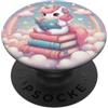 Bookish Grips Cute Unicorn Book Lover Girls PopSockets PopGrip Adesivo