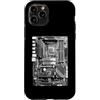 Grandio Design Geeky Computer & IT Novel Custodia per iPhone 11 Pro Computer Builder Scheda Madre Circuito Divertente PC Nerd
