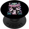 Kawaii Kitty Alien Spaceship Style Cute Alien Cat UFO with Space Kittens Pastel Aesthetic PopSockets PopGrip Adesivo