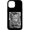 Grandio Design Geeky Computer & IT Novel Custodia per iPhone 15 Computer Builder Scheda Madre Circuito Divertente PC Nerd