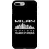 GPS Coodinates and Skyline of your City Custodia per iPhone 7 Plus/8 Plus Skyline Milano Silhouette GPS Coordinate Lombardia Italia