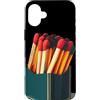 Cool matches box Custodia per iPhone 16 Plus Partite box costume per gli amanti dei fiammiferi