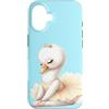 Swan Ballerina Duck Dancing Ballet Water Custodia per iPhone 16 Swan Ballerina Anatra Balletto Danza Acquerello