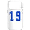 Uniform Blue Number SUL RETRO E FRONTE Custodia per iPhone 17 Pro Blu Numero 19 Uniforme Numerata Squadra Sportivo