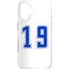 Uniform Blue Number SUL RETRO E FRONTE Custodia per iPhone 17 Blu Numero 19 Uniforme Numerata Squadra Sportivo