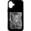 Grandio Design Geeky Computer & IT Novel Custodia per iPhone 16 Plus Computer Builder Scheda Madre Circuito Divertente PC Nerd