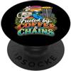 Disc Golf Coffee Chains Outdoor Player Alimentato da catene di caffè disco giocatore di golf umorismo PopSockets PopGrip Adesivo