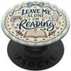 Reader Librarian Cute Striped Art Leave Me Alone Im Reading Book Lover Bookworm Bookish PopSockets PopGrip Adesivo