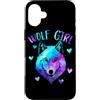 Just a Girl who Loves Wolves TS Gifts Co Custodia per iPhone 16 Plus Solo una ragazza che ama i lupi - Amante dei lupi galassia