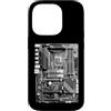 Grandio Design Geeky Computer & IT Novel Custodia per iPhone 14 Pro Computer Builder Scheda Madre Circuito Divertente PC Nerd
