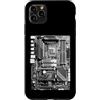 Grandio Design Geeky Computer & IT Novel Custodia per iPhone 11 Pro Max Computer Builder Scheda Madre Circuito Divertente PC Nerd