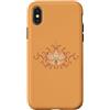 Ornamental Floral Art Custodia per iPhone X/XS Y2K 90s - Ornamento a forma di fiore di orchidea tropicale stile tatuaggio