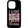 Camo Aesthetic High School Merch for Tea Custodia per iPhone 15 Pro Vivo E Respiro Insegnamento
