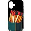 Cool matches box Custodia per iPhone 16 Partite box costume per gli amanti dei fiammiferi