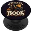 I'm Here for the Boos Skeleton Halloween Divertente scheletro di Halloween per amanti della birra, umorismo spettrale PopSockets PopGrip Adesivo