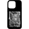Grandio Design Geeky Computer & IT Novel Custodia per iPhone 15 Pro Max Computer Builder Scheda Madre Circuito Divertente PC Nerd
