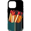 Cool matches box Custodia per iPhone 16 Pro Max Partite box costume per gli amanti dei fiammiferi